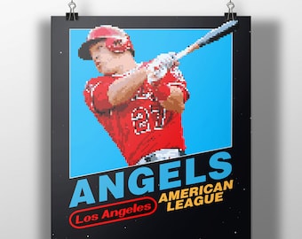 Los Angeles Angels Retro NES Box Art Print- Mike Trout