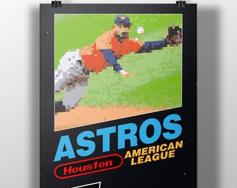 Houston Astros Retro NES Box Art Print- Jose Altuve