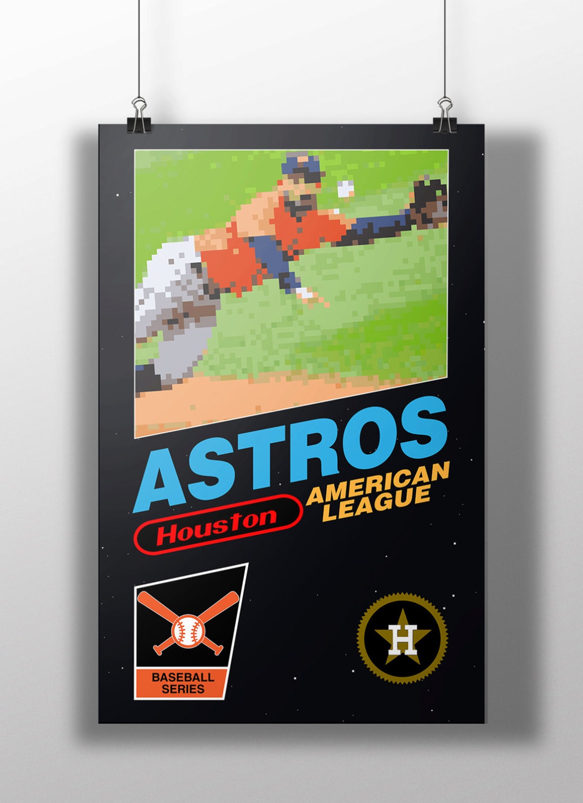 Houston Astros Retro NES Box Art Print Jose Altuve Etsy