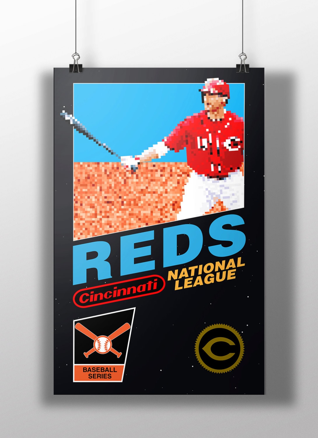Cincinnati Reds Retro NES Box Art Print- Joey Votto