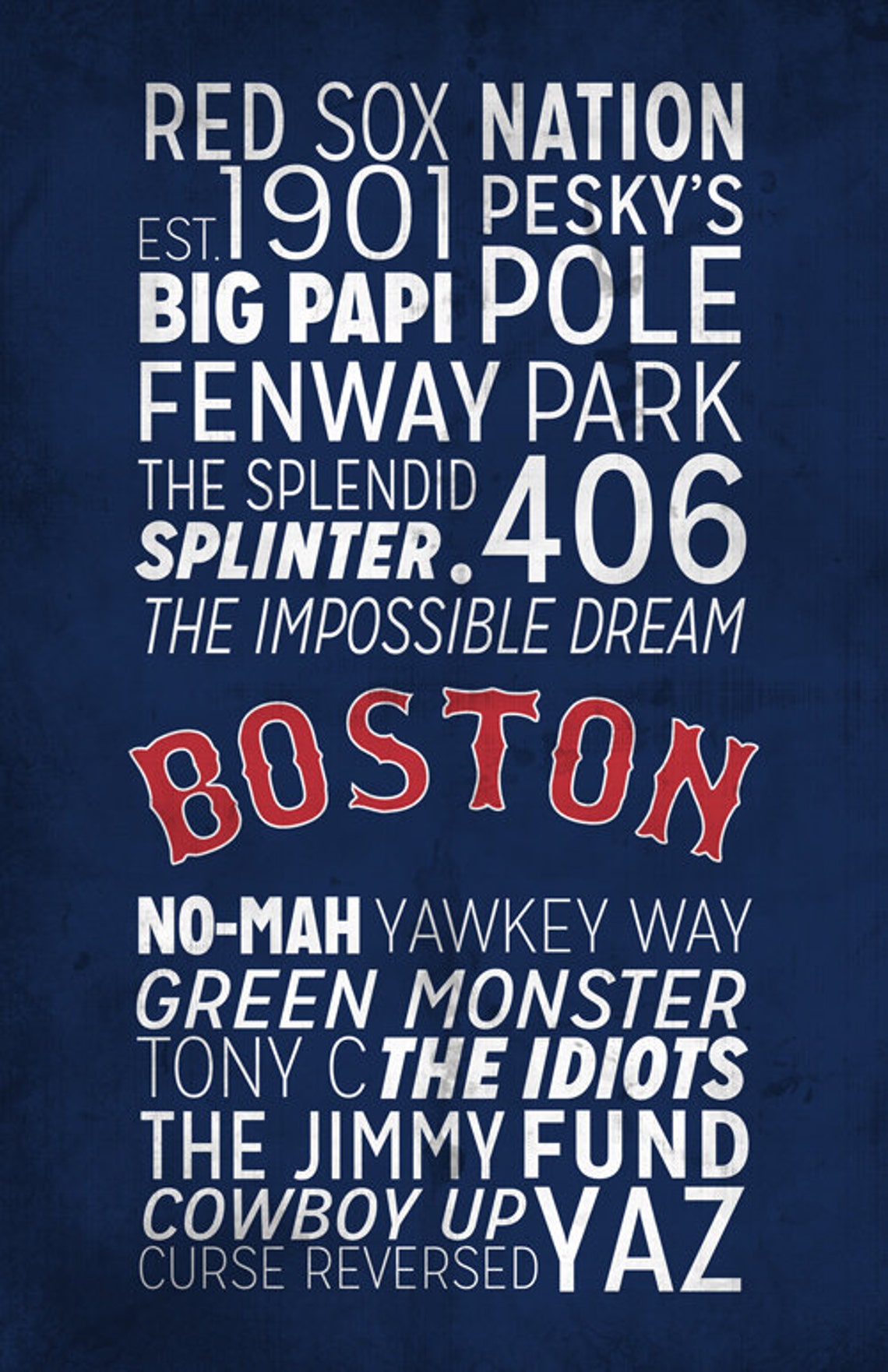Boston Red Sox Print Etsy