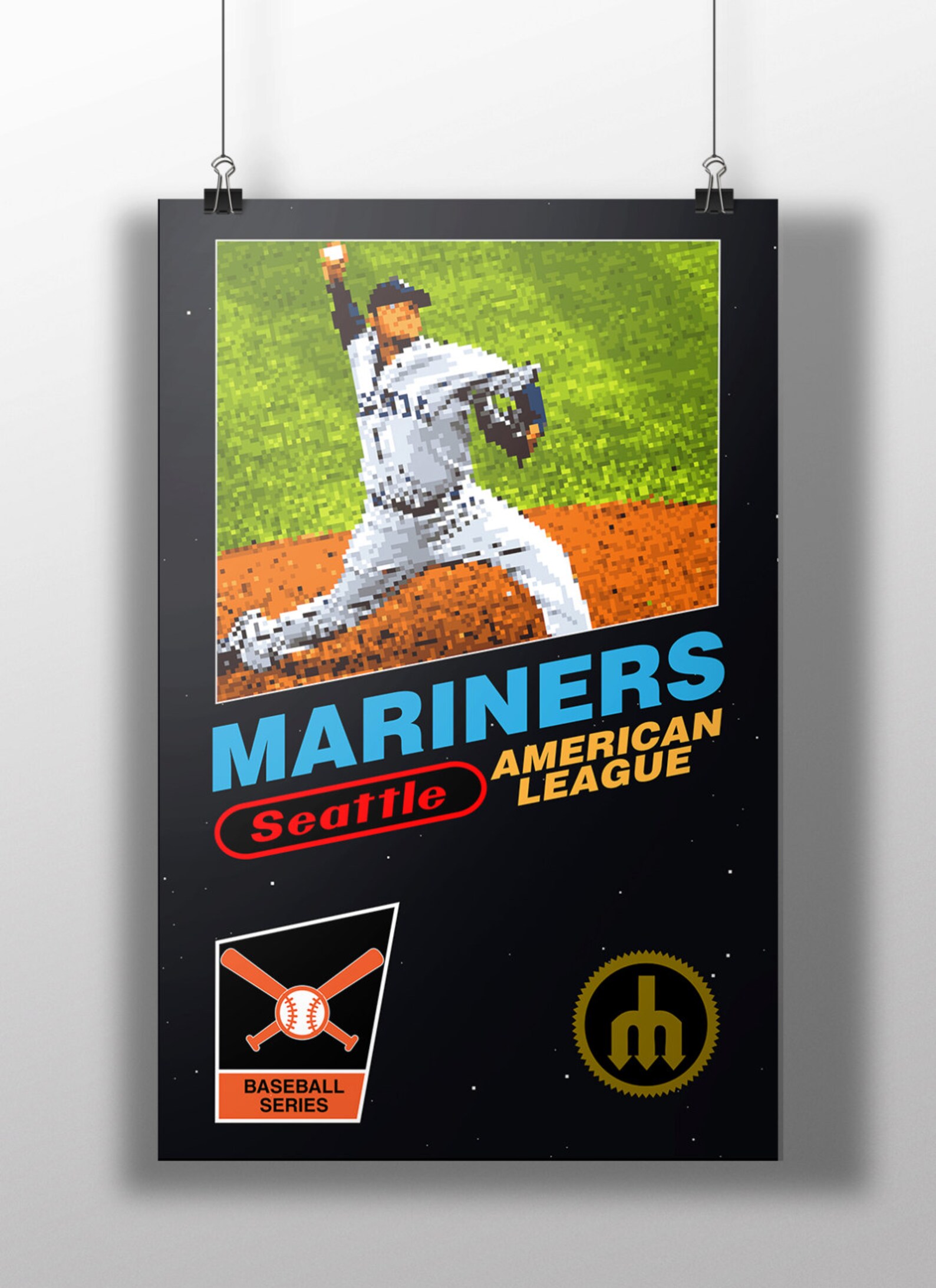Seattle Mariners Retro NES Box Art Print Felix Hernandez Etsy