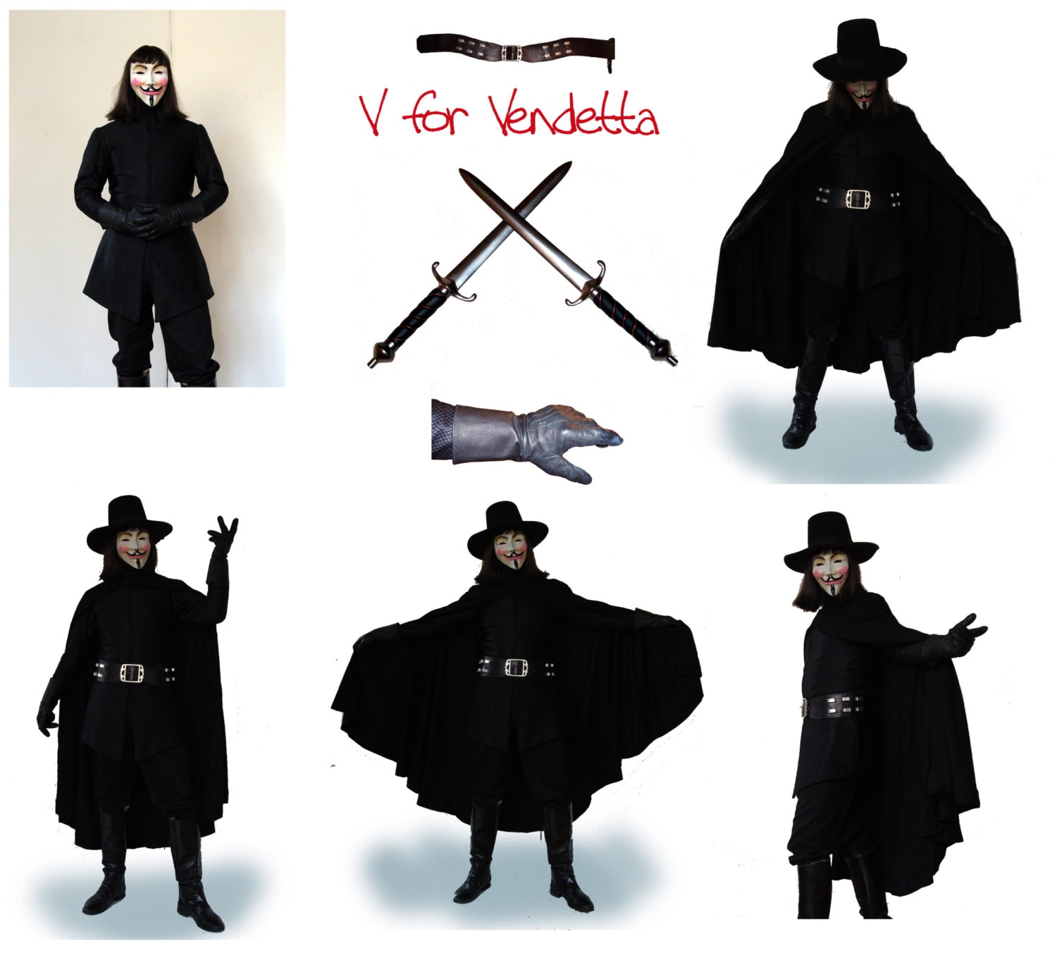 V for Vendetta, cape, for, gloves, hat, hugo, knife, mask, movie