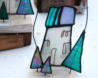 Stained Glass Decoration 'Little Pines'