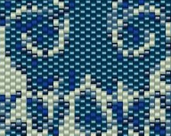 Blue Tapestry Peyote Cuff Beaded Bracelet Pattern