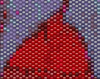 Red Pear Peyote Beaded Cuff Bracelet Pattern