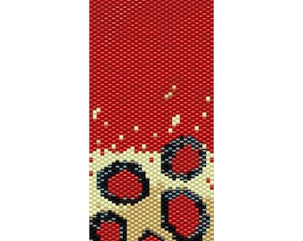 Red Dots Peyote Cuff Beaded Bracelet Pattern