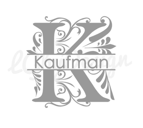 Items similar to Last Name and Initial Decal on Etsy