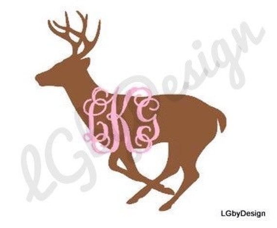 Items similar to Deer Decal with Monogram on Etsy