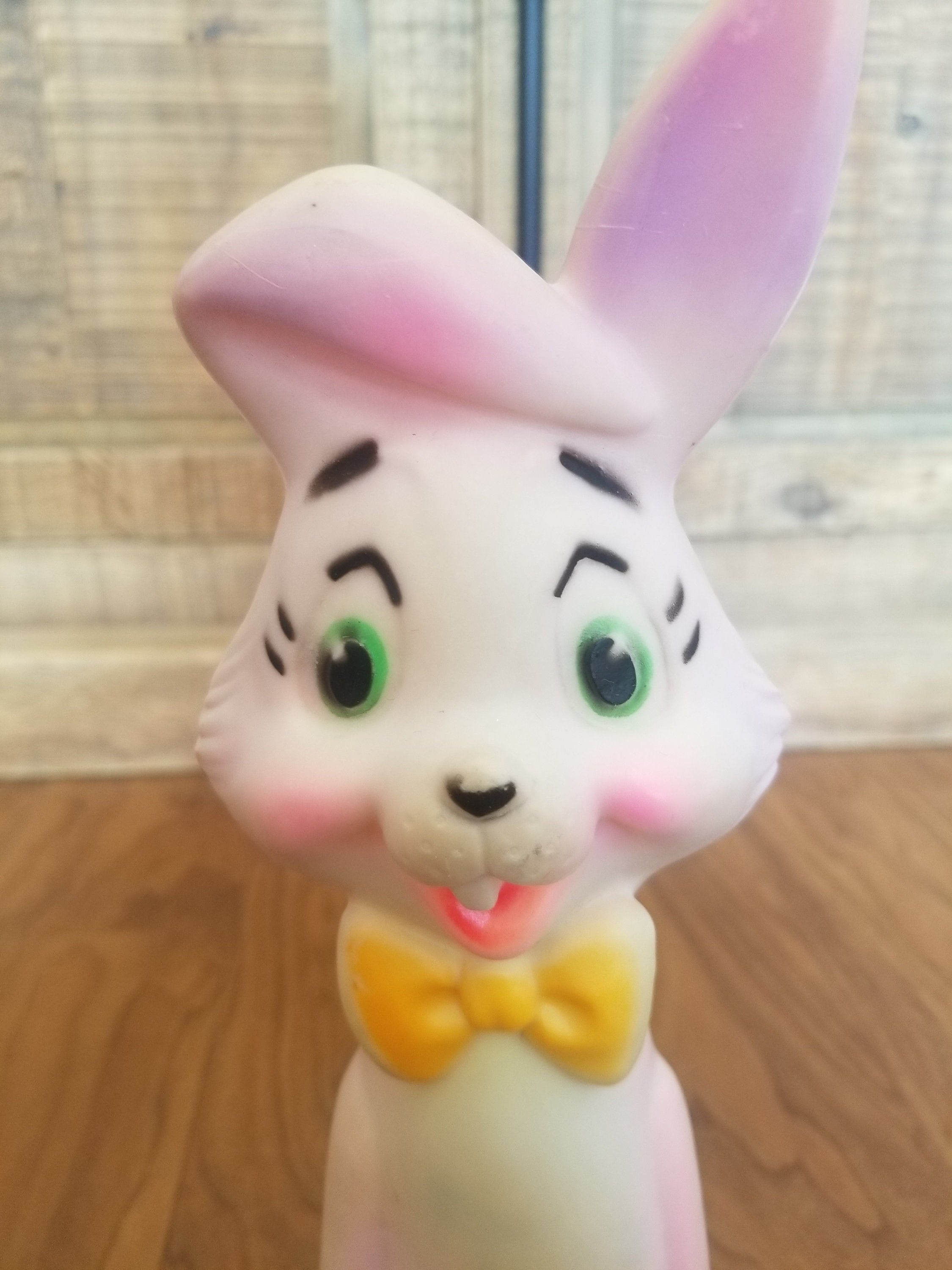Vintage Easter Bunny Rabbit Squeak Toy RARE / Little Yellow Chick ...