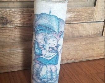 Vintage Sugar Frosted Pillar Candle
