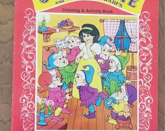 Oversized Vintage Snow White and the Seven Dwarfs Coloring Book