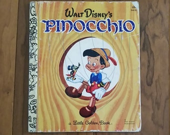 Vintage Walt Disney Little Golden Book Pinocchio 1948 (1981 printing)