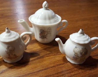 3 piece Vintage Precious Moments Miniature Tea Set