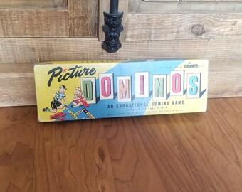 1951 Ed-U-Cards Education Domino Game - Children's Educational Game