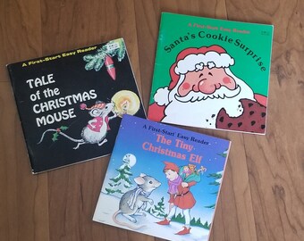Vintage Christmas Children's First-Start Easy Reader Books