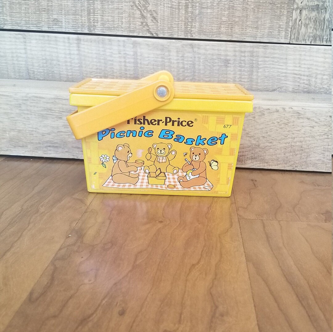 Vintage Fisher Price Picnic Basket Etsy