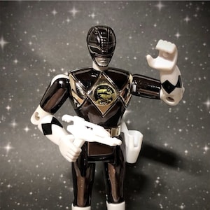 Mighty Morphin Power Rangers Movie edition Black Ranger metallic figure 1995 Bandai MMPR