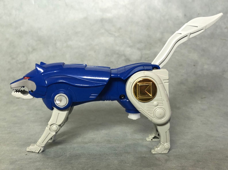Vintage Mighty Morphin Power Rangers Deluxe Ninja Megazord blue wolf zord 1995 Bandai action figure