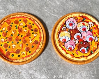 Teenage Mutant Ninja Turtles Pizza Thrower flying pizza discs part accessories 1989 Playmates TMNT