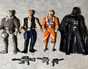 Star Wars Power of the Force Darth Vader Han Solo Luke Skywalker 1995 action figure lot Kenner