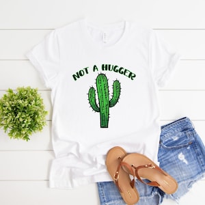 Not a Hugger - Cactus Shirt - Please Don&#39;t Hug - Don&#39;t Hug Me - Vintage Tee - Soft Shirt - No Hugging - Plus size available - Stay back