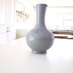 Vintage Ceramic Blue Gray Stoneware Vase image 2
