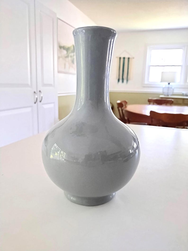 Vintage Ceramic Blue Gray Stoneware Vase image 3