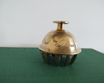 Vintage Little Brass Bell, Small Brass Bell, Claw Bell, Etched Brass, Vintage Brass Decor, Vintage Home Decor