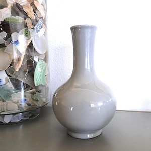 Vintage Ceramic Blue Gray Stoneware Vase image 1