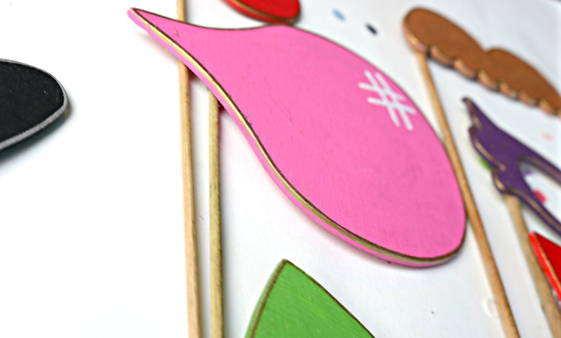 Fun Photo Props Photo Booth Props Wedding Props Birthday Props Lips Props Hat Props Party Decorations Photo Booth Supplies Set of 9