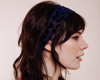 Velvet Headband - Foxey Lady Blue