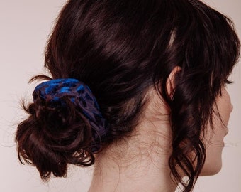 Velvet Scrunchie - Foxey Lady Blue