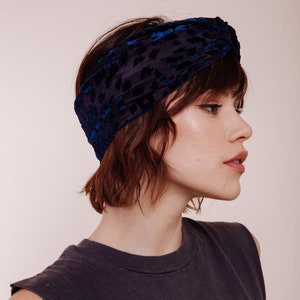 Velvet Turban Foxey Lady Blue image 1