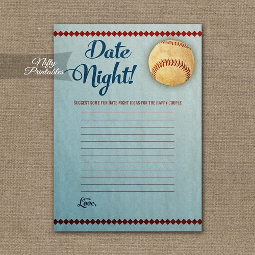 Baseball Date Night Ideas Baseball Date Night Cards Etsy