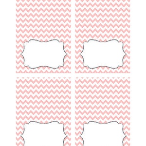 Pink Food Tents Pink Place Cards Pink Silver Party Decor | Etsy