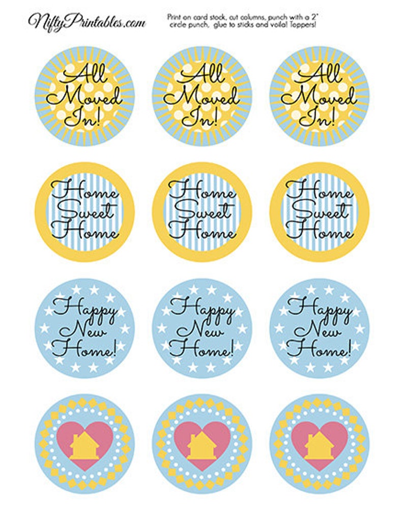 Housewarming Cupcake Toppers Printable House Warming Party Etsy Housewarming Cupcake Toppers Printable House Warming Party Etsy