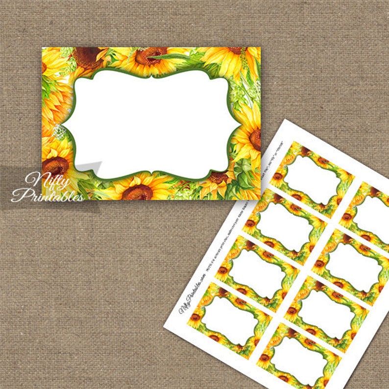 Sunflowers Labels Sunflowers Food Labels Baby Bridal Shower Etsy