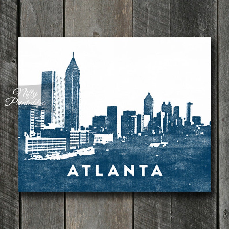Atlanta Print Instant Download Atlanta Skyline Poster Etsy