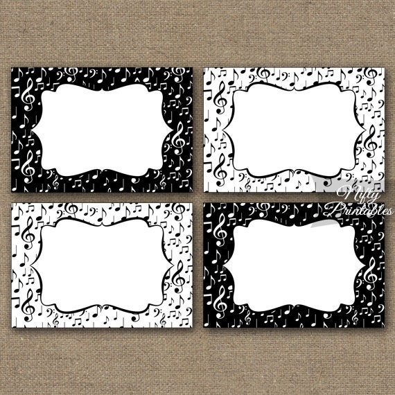 Music Labels Black White Blank Food Label Party Printables Etsy Music Labels Black White Blank Food Label Party Printables Etsy