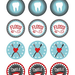 Dental Cupcake Toppers - Printable Dental Hygienist Cupcake Toppers ...