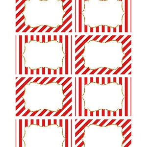 Red Labels Red Gift Tags Printable Red Gold Name Tags | Etsy