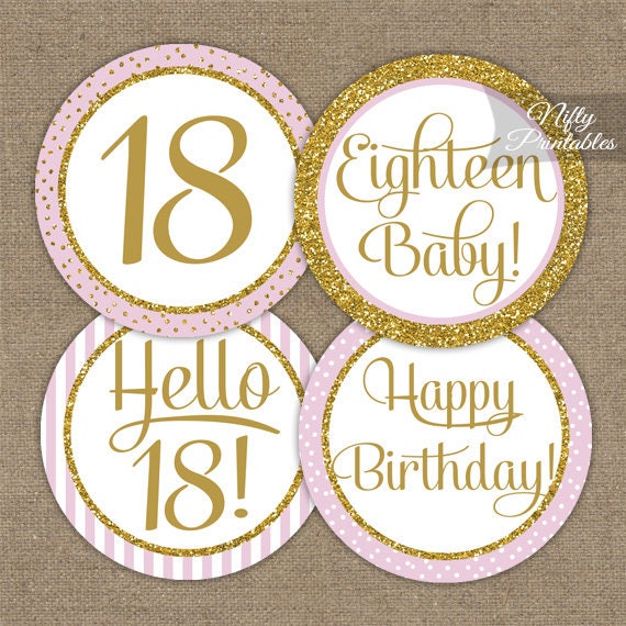 18th Birthday Cupcake Toppers 18th Birthday Party Decoration Etsy