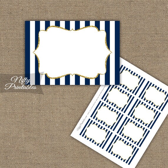 Marine Gold Etiketten Blau Weissen Lebensmittel Etiketten Etsy
