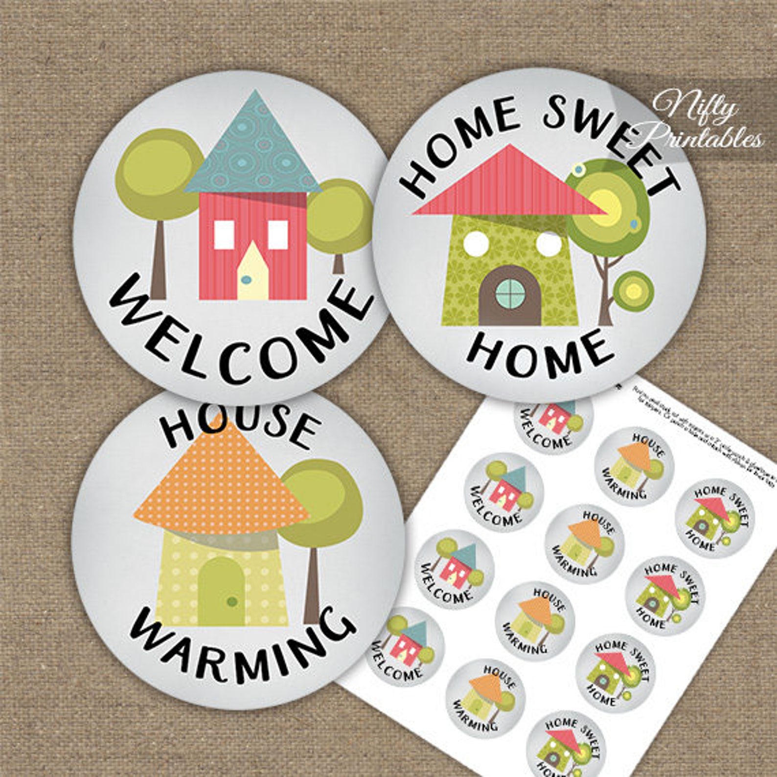 Housewarming Cupcake Toppers Printable Housewarming Party Etsy