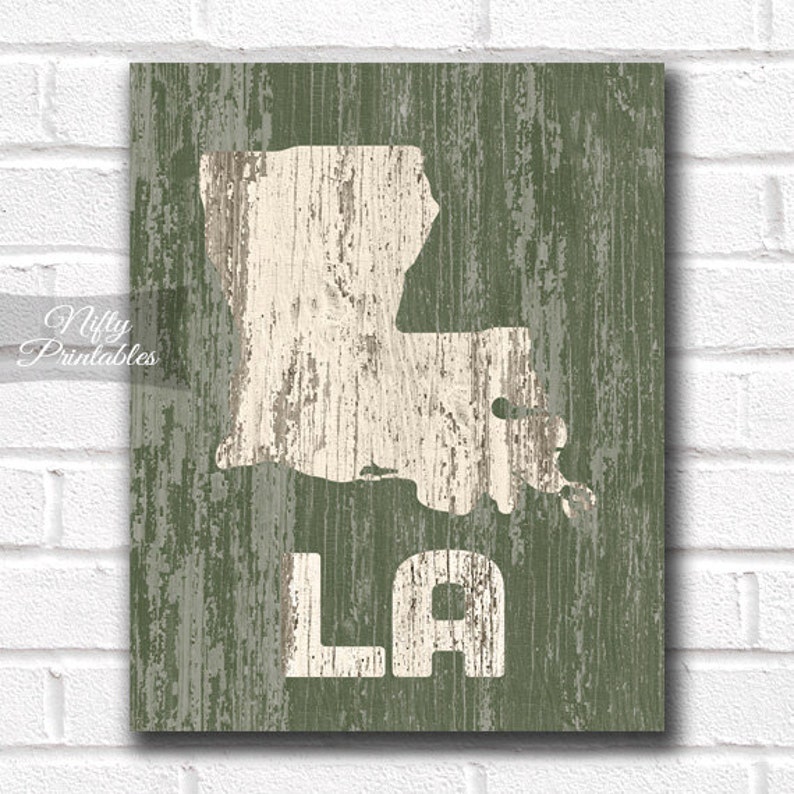 Louisiana Print PRINTABLE 8x10 Louisiana Poster Rustic Etsy
