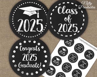 thumbnail image 2 of 36 Pcs Graduation Cap Cupcake Toppers - Class Of 2025 Decor, Mini Grad Caps With Tassels & Adhesive Dots For Cakes, Desserts 2 of 9