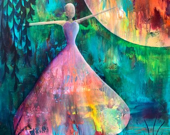 Come Watch The Moon Rise Art Print, Home Decor, Women, Friends, Moon