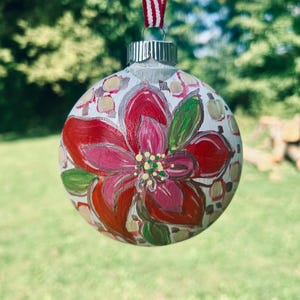 Weihnachtsstern Ornament, Ball Ornament, handbemalte Weihnachtsverzierung, bruchsichere hängende Ornamente, Weihnachtsgeschenke unter 25