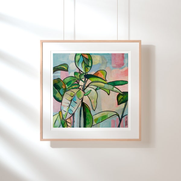 Spring gallery wall plant print, Abstract house plant painting, House plant leaf print, House plant art print, Gallery wall plant print